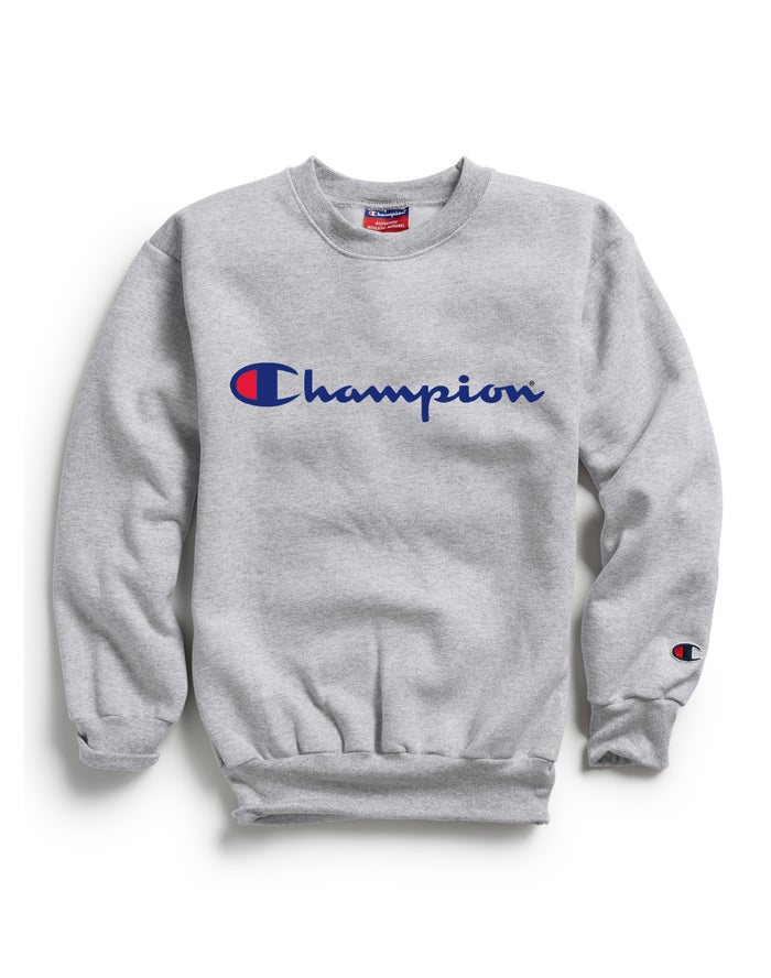 Sudadera Champion Niña - Double Dry Script Logo ( Gris ) 6207183-WO